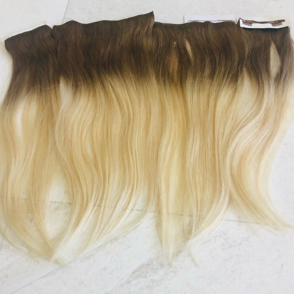 New Cashmere Balayage Ombré Clip-in Luxurious Blonde Hair extensions 16” - Picture 5 of 5